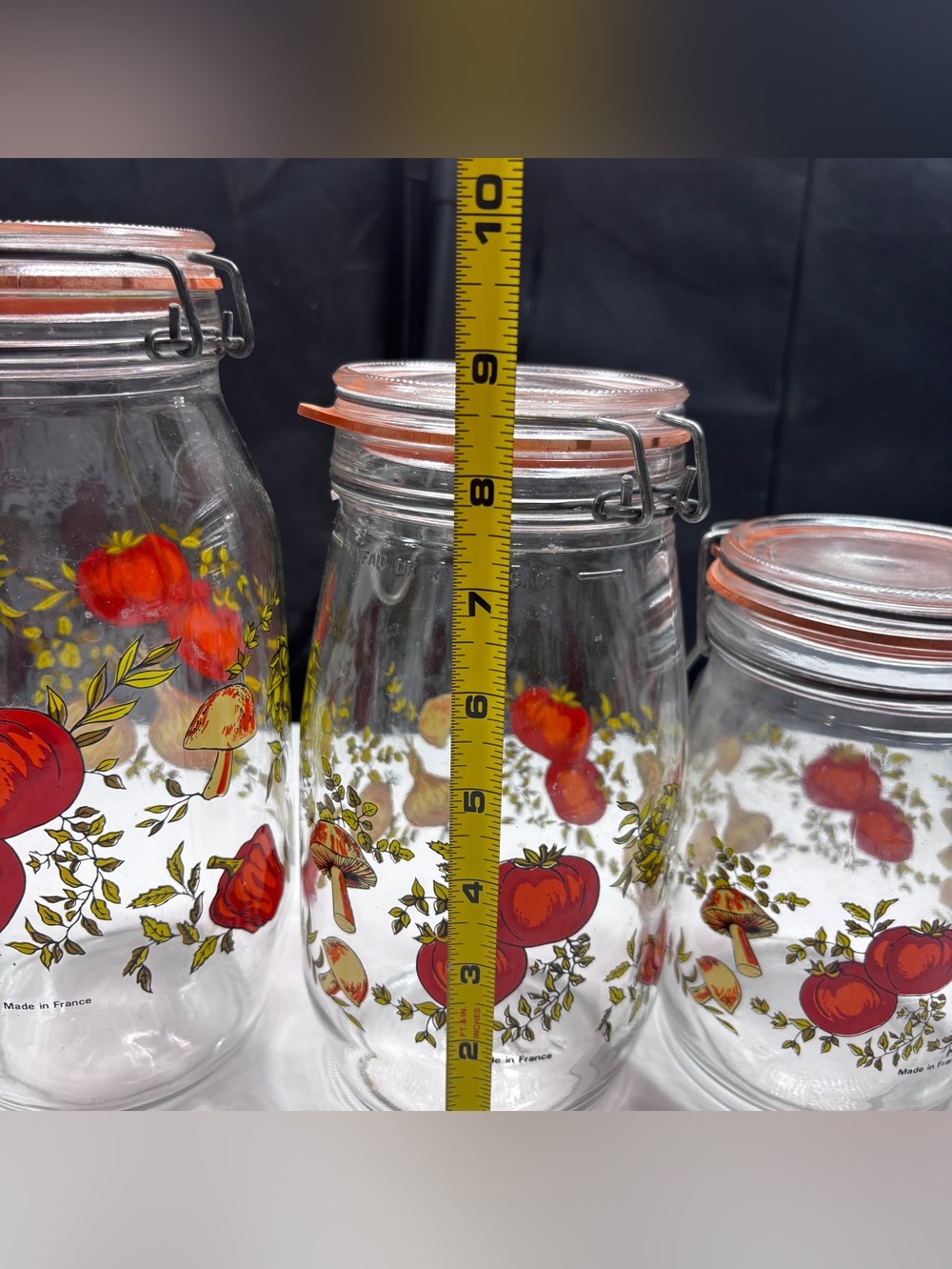 Vintage Arc"Spice Of Life" 1.5L& 2L Glass Canisters Jars Made in France - Picture 10 of 16